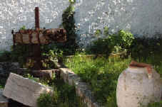 Historic olive oil press components