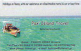 Paxos Travel Agency storefront and services