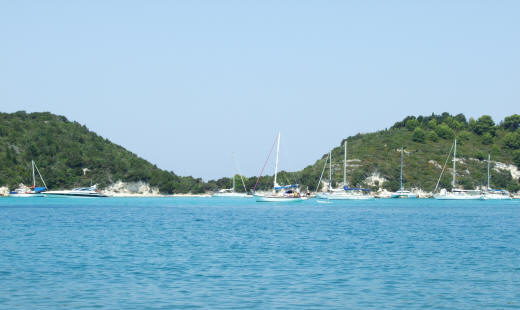 Scenic view of Paxos Guide Bay with turquoise waters